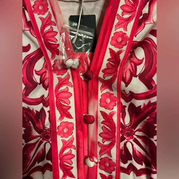 NWT LAI MENG FIVE CATS Women's Casual Floral Print Button up Mini Dress - Picture 4 of 8